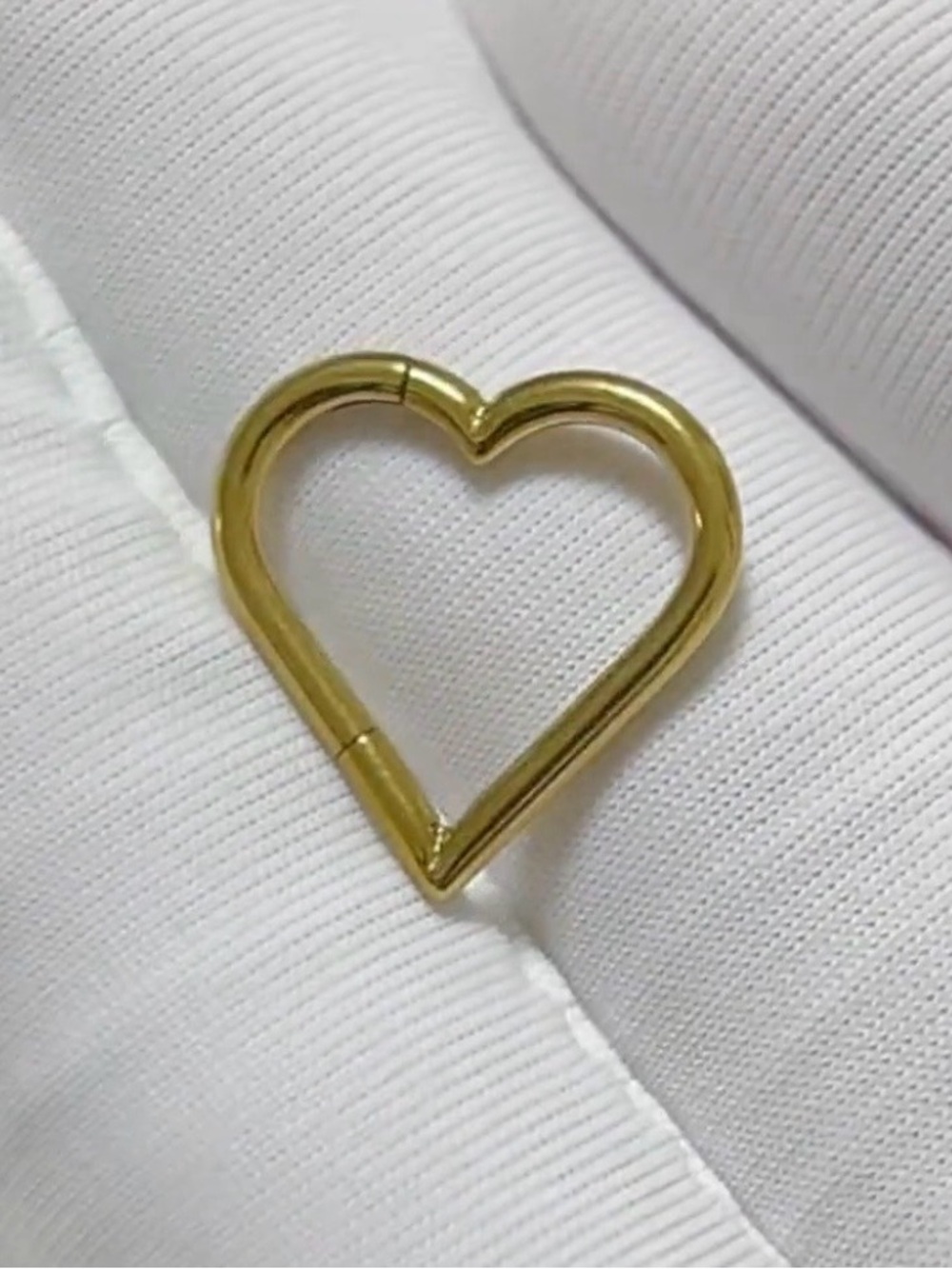 Heart Shaped Nose Ring Daith Clicker Hoop Gold 8mm Surgical Steel Like New